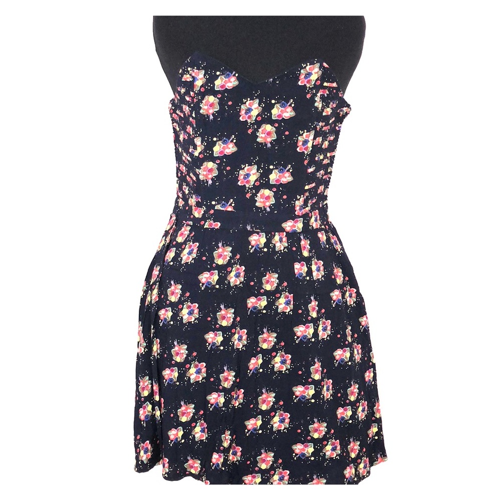 Strapless Floral Dress